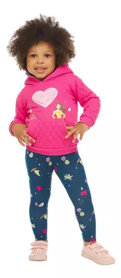 Conjunto 3pç Moletom Com Capuz Princesas Disney - loja online