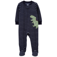 Macacão Fleece Azul Listrado Dinossauro Carter's na internet
