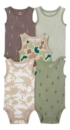 Kit Body 5pç Regata Dinossauros Bebê Menino Carter's na internet