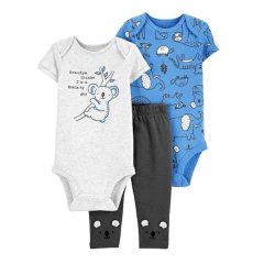 Conjunto 3pç Azul Coala Menino Carter's