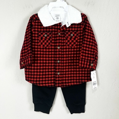 Imagem do Conjunto 2pç Camisa Vermelha Xadrez Menino Carter's