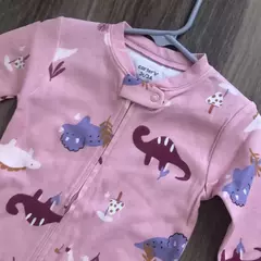 Macacão Algodão Rosa Dinossauros Menina Carter's - Viannas Importados