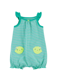 Imagem do Romper Regata Verde Listrado Bebê Menina Carter's