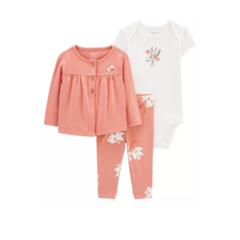 Conjunto 3pç Coral Floral Carter's
