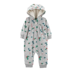 Macacão Fleece Cinza Com Capuz Carter's na internet