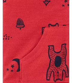 Conjunto 3pç Colete Vermelho com Capuz Carter's - Viannas Importados