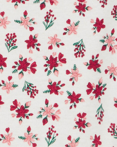 Kit Body 4pç Manga Longa Vermelho Floral Carter's - loja online