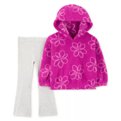 Conjunto 2pç Blusa Sherpa Rosa Floral Carter's