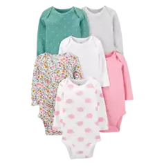 Kit Body 6pç manga Longa Floral Just One You By Carter's on internet