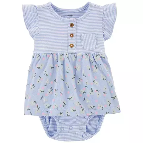 Romper Vestido Azul Floral Carter's