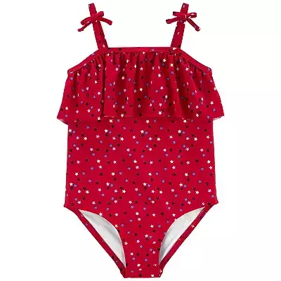 Maiô Vermelho Estelas Proteção UPF 50+ Carter's