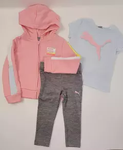 Conjunto Esportivo Casaco Com Capuz 3pç Menina Puma - comprar online