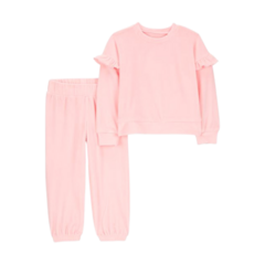Conjunto 2pç Rosa Veludinho Velboa Menina Carter's na internet