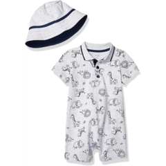Romper 2pç Com Chapéu Animais Little Me na internet