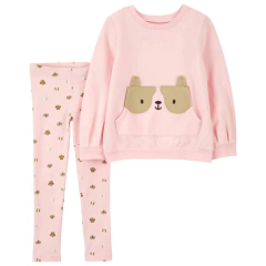 Conjunto 2pç Rosa Cachorrinhos Bebê Menina Carter's - buy online