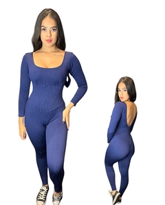 Macacão Empina Manga Longa Jaquard - Girafit