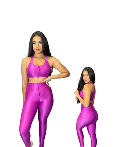 Conjunto Calça Canelado com Zíper - Girafit