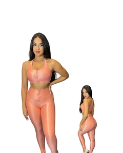Conjunto Calça Canelado com Zíper - comprar online