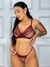 Conjunto Lingerie Sexy Em Renda Sem Bojo Com Aro E Calcinha Tanga Roberta.