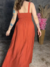 Vestido Midi Alça Larga Caimento Reto