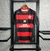 Camisa Flamengo I Retrô 2000 Torcedor Masculina -Vermelha com detalhes em preto e patrocinios em branco
