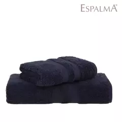 JUEGO DE TOALLAS ESPALMA EGIPCIO CLASICO AZUL PLOMO