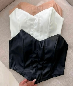 Corselet em Couro Fake - comprar online