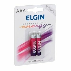 PILHA RECARREGAVEL AAA 1,2V 1000MAH COM 2 ELGIN