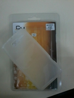 CAPA+PELÍCULA MOTOROLA RAZR D1 XT890 TPU TRANSPARENTE LISO