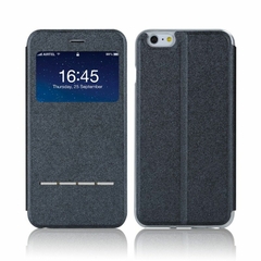 CAPA I-PHONE 6 TPU PLUS FLIP COVER COURO SINTETICO PRETO