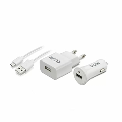 KIT CARREGADOR USB COM TOMADA E VEICULAR