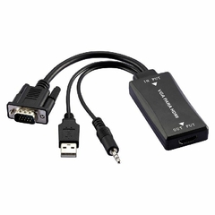 CABO VGA PARA HDMI COM CABO DE AUDIO USB