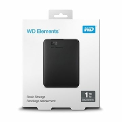 HD EXTERNO 1TB WESTERN DIGITAL ELEMENTS PRETO PORTATIL USB