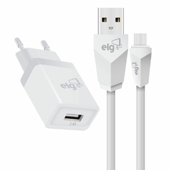 KIT CARREGADOR PAREDE ELG KTC10WC TIPO C 1M