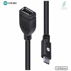 CABO USB TIPO C X EXTENSOR USB A FEMEA 2.0 2M