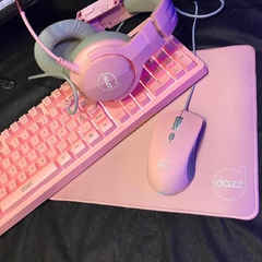 Imagem do COMBO GAMER TECLADO + MOUSE + MOUSEPAD + HEADSET DAZZ ROSA