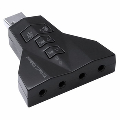 ADAPTADOR DE SOM USB 4 PORTAS P2 COMPATIVEL COM PS3
