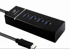HUB USB 4 PORTAS USB 3.0 CONECTOR TIPO C 3.1 HU-C300BK PRETO C3 TECH@
