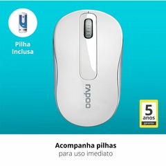 MOUSE SEM FIO M10 1000DPI 3 BOT USB BRANCO na internet