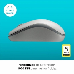MOUSE SEM FIO M10 1000DPI 3 BOT USB BRANCO - Baroni Informática