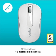 MOUSE SEM FIO M10 1000DPI 3 BOT USB BRANCO - loja online