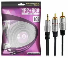 CABO P2 / RCA FITZ 10M - P2 ESTEREO + 2 RCA MACHO PLUG METAL CHIP SCE