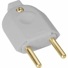 PLUG MACHO 2 POLOS BRANCO (NBR1436)