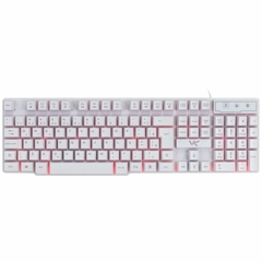 TECLADO USB GAMER VX GAMING HYDRA BRANCO LED VERMELHO - GTH110BV - Baroni Informática