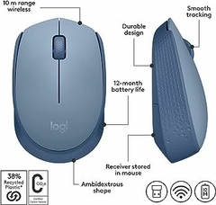 MOUSE OPTICO WIRELESS M170 AZUL CLARO 910-006863 LOGITECH@ na internet