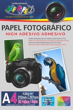 PAPEL FOTOGRAFICO A4 210X297MM ADESIVO 135G 20 FLS OFF PAPER