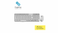 COMBO RAPOO TECLADO E MOUSE SEM FIO BRANCO