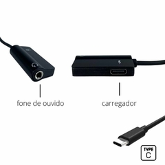CABO ADAPTADOR TIPO C PARA FONE DE OUVIDO P2 3.5MM CB41 PMCELL - comprar online