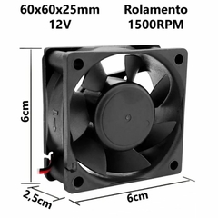 COOLER FAN PARA GABINETE 60X60X25MM 12V 1500RPM MICRO VENTILADOR DX6C na internet