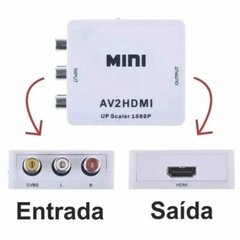MINI ADAPTADOR CONVERSOR ENTRADA AV2 RCA X SAIDA HDMI AV2HDMI SHINKA - Baroni Informática